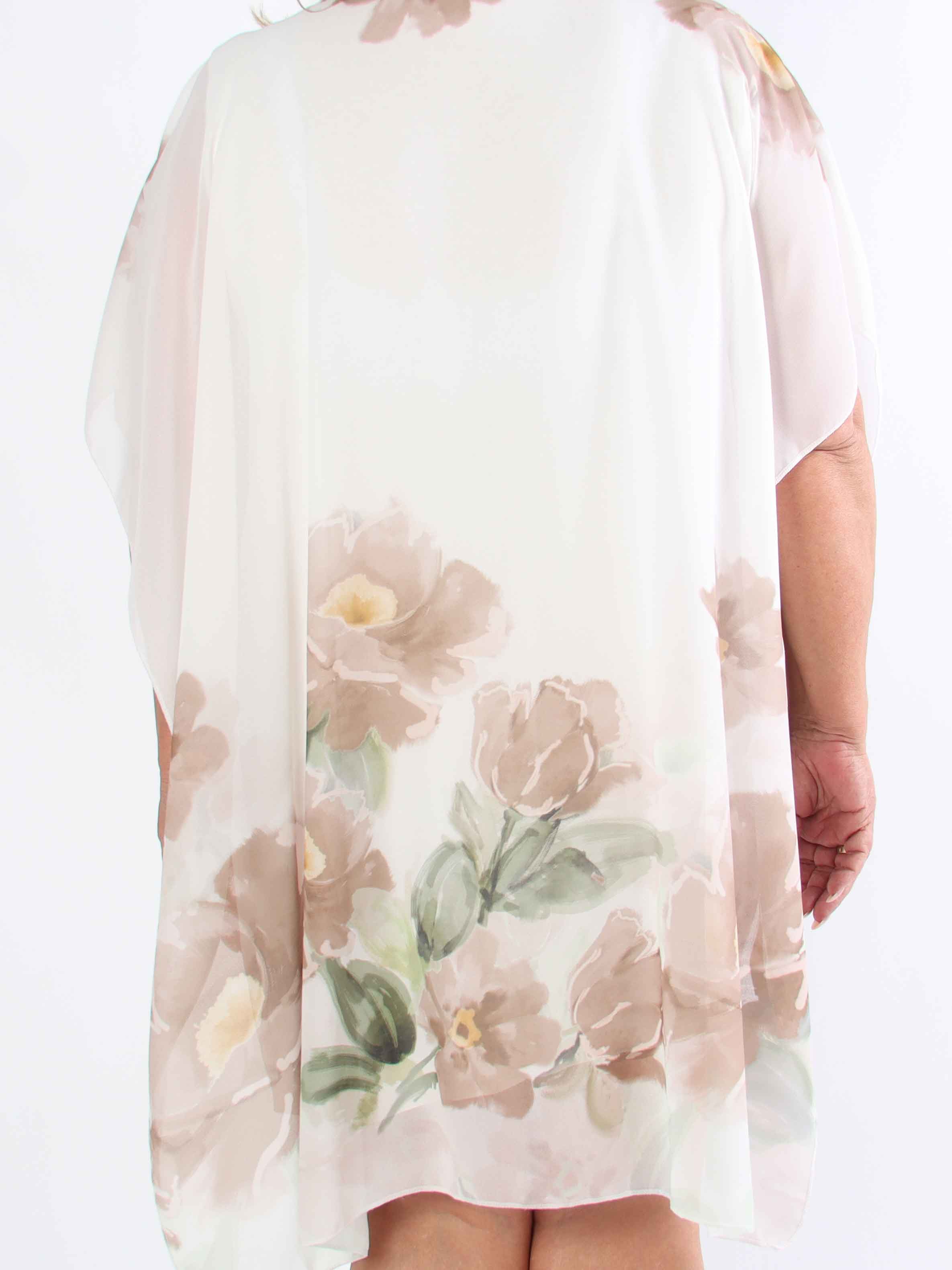 Mirabella - Plus size tunikakjole med chiffonlag og underkjole i viskose